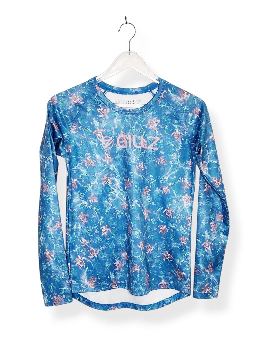 Gillz Long Sleeve SPF 50+ Turtle Print Rash Guard Shirt Size Small